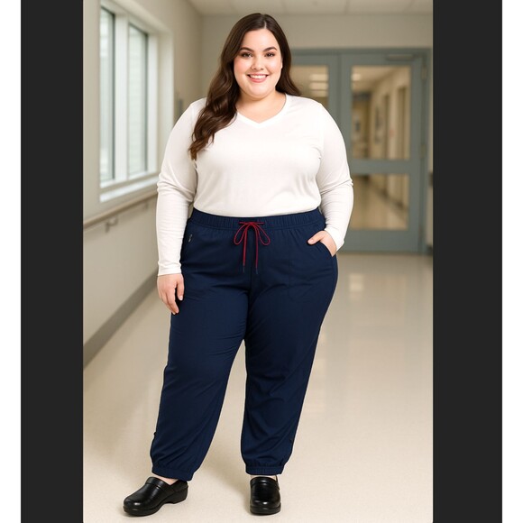 Koi Lite Happiness Scrub Jogger Pants 723 Women's 3XP Navy Blue Mid Rise Pockets - Picture 1 of 12
